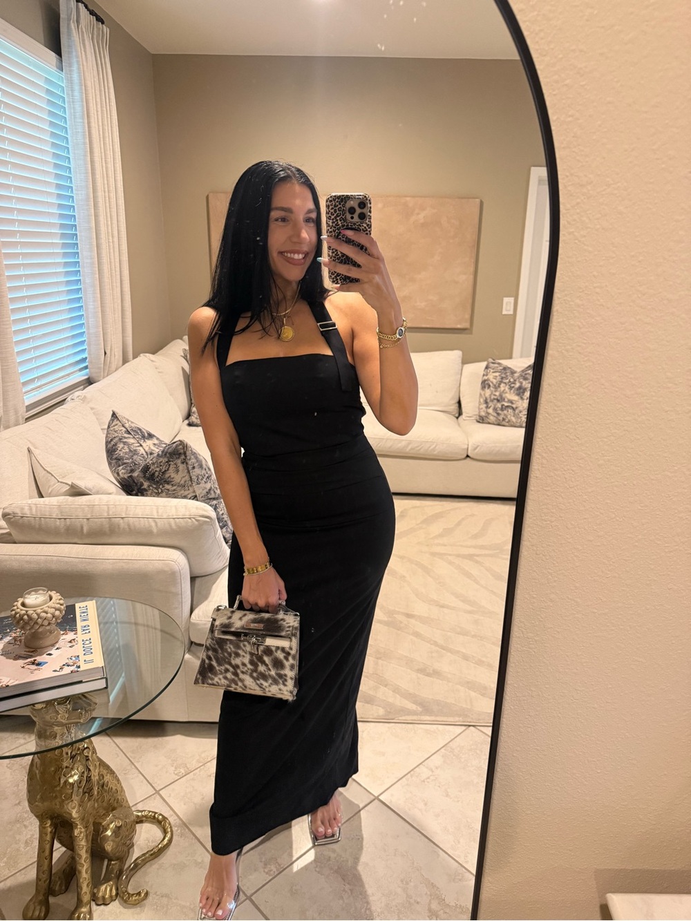 Peppermayo Black Square-Neck Maxi Dress - Slim Strap Detail